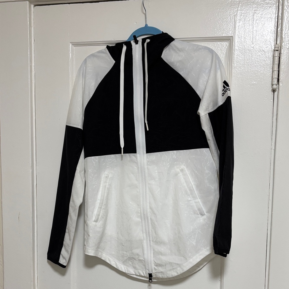 Adidas Women's Black and White Bomber Jacket
